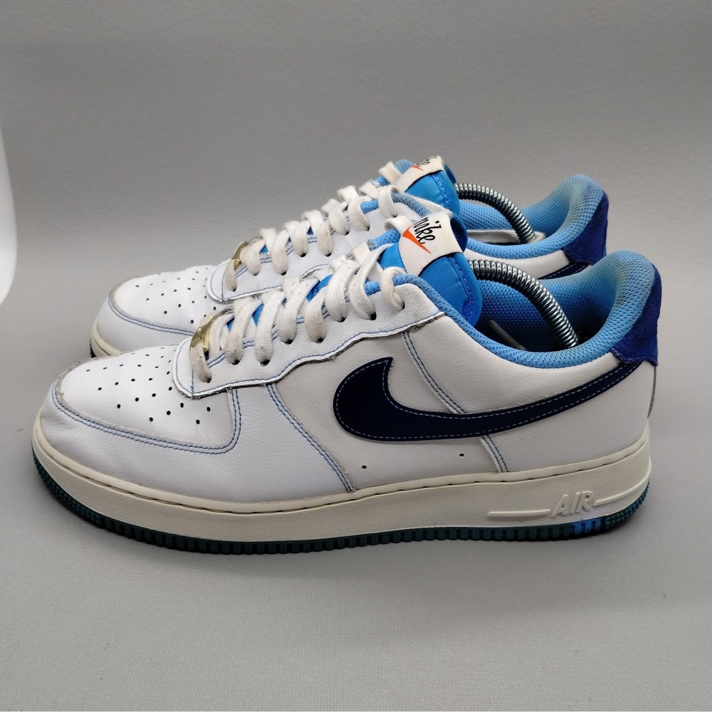 Nike Air Force 1 '07 First Use Mens Size 10.5 White University Blue Casual Shoes
